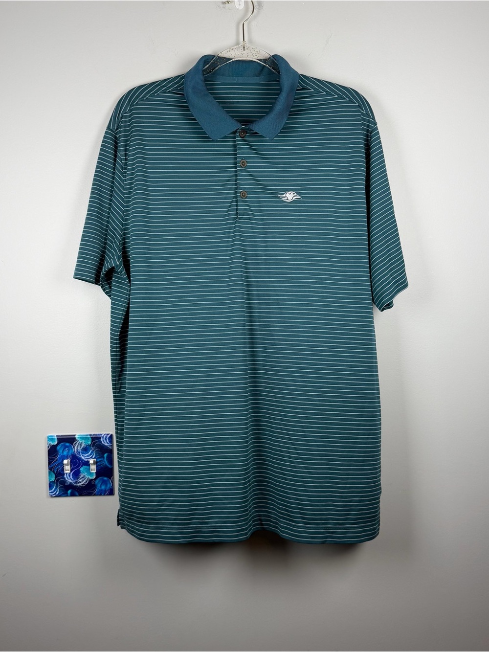 Nike Golf Dri-FIT Disney Cruise Line Tour Performance Polo Men's XL Green Stripe